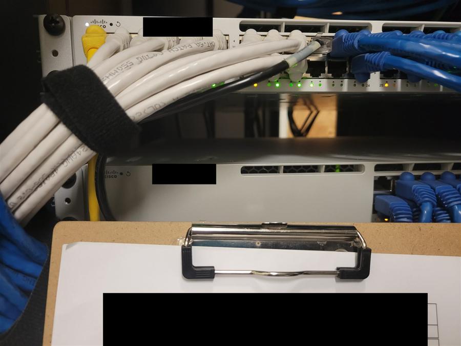 Core switch stack patched during a campus network refresh