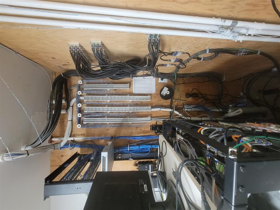 Backboard build-out: punch-downs, patching and power